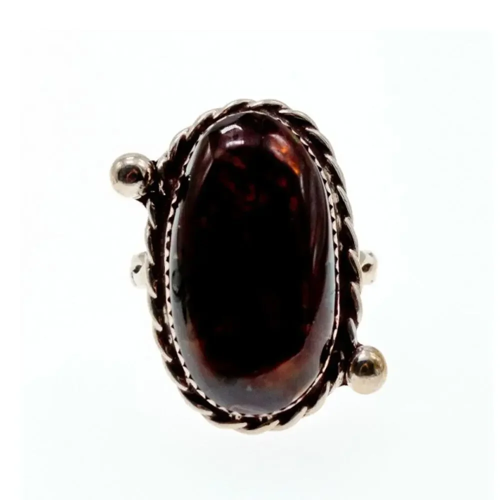 Vintage 925 Sterling Silver Jasper Ring Size 7